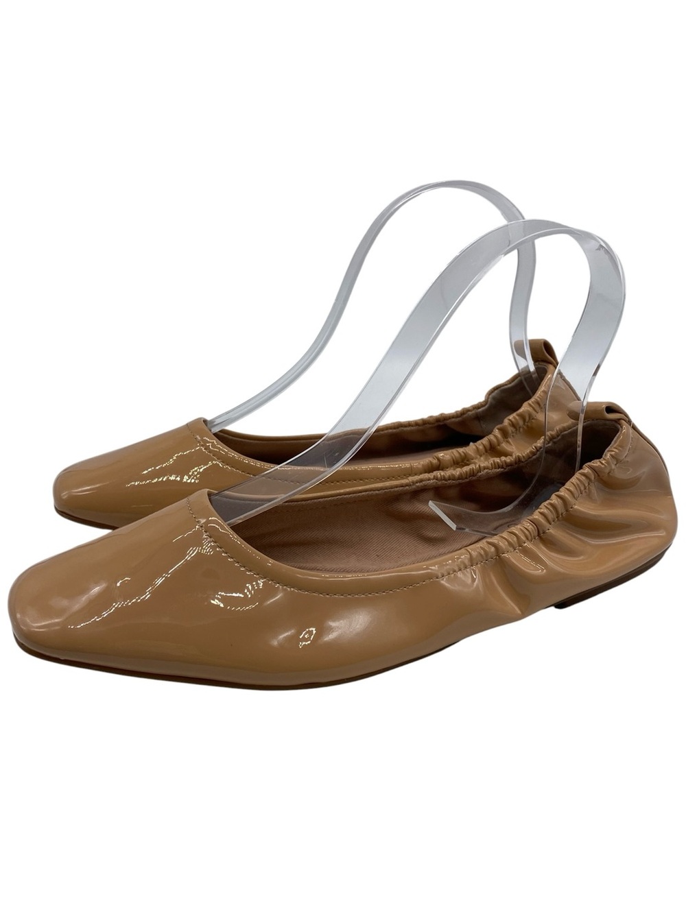 Vince Camuto Womens Shoes Ronjilta Flats Sz 7.5 Tan Brown Patent Leather Ballet